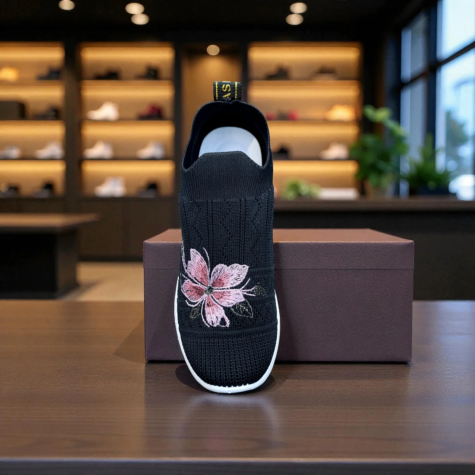 404 - Black Knit High Loafer For Girls - Image 5