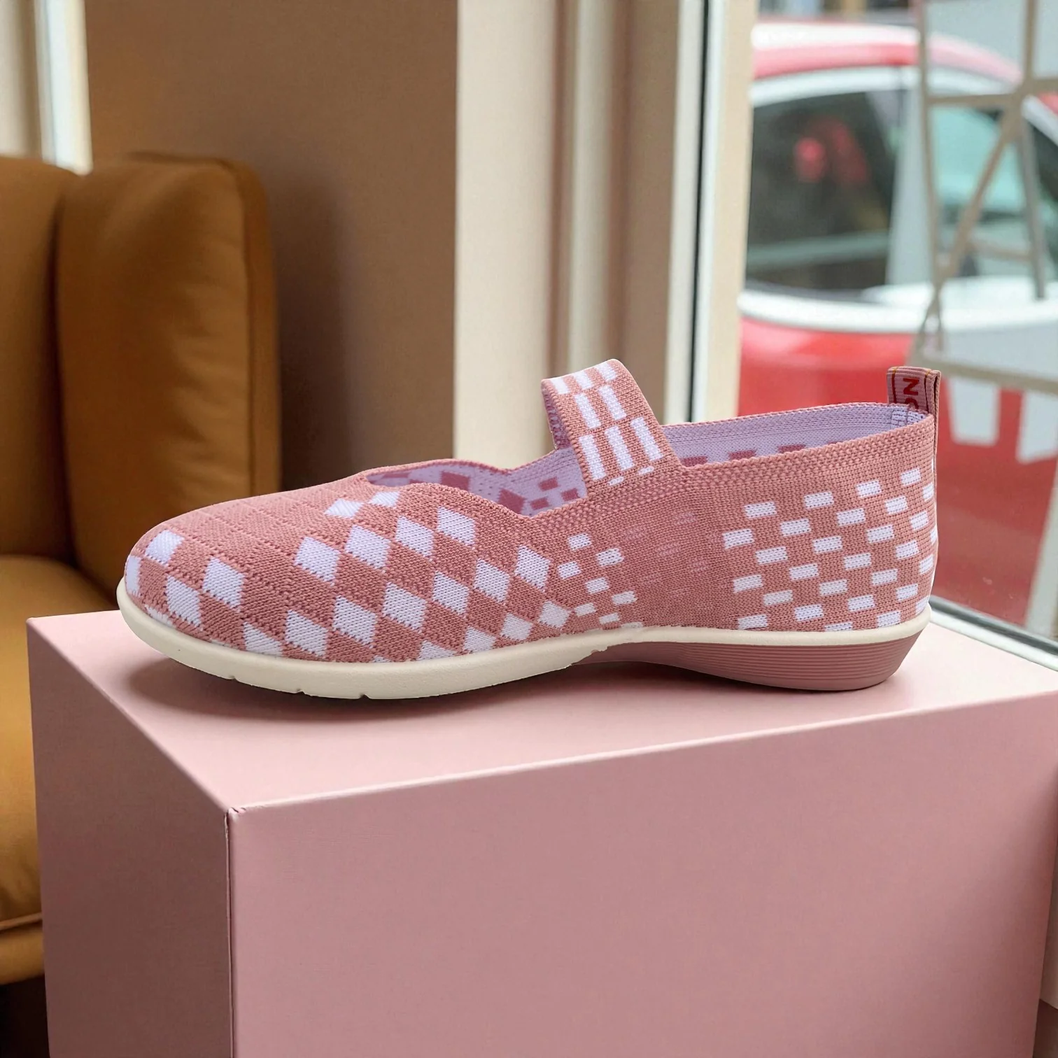 413 - Pink Weave Charm Loafer - Image 3